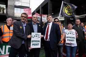 Members of the RMT union have voted unanimously in favour of accepting a new pay and conditions deal, putting an end to long-running train strikes. (Credit: Getty Images)