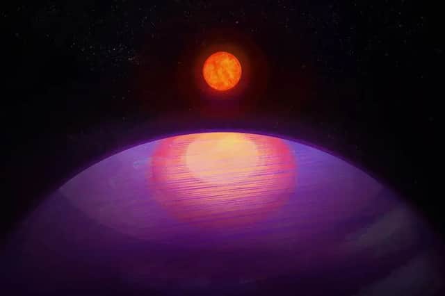 An artist’s rendering of the view from LHS 3154b towards its tiny host star (Image: Penn State)