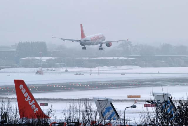 London Stansted Airport has warned passengers to expect further flight delays and cancellations due to the weather. (Photo: AFP via Getty Images).