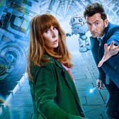 Donna (Catherine Tate) and the Doctor (David Tennant) in the promotional image for "Dr Who: Wild Blue Yonder" (Credit: BBC)