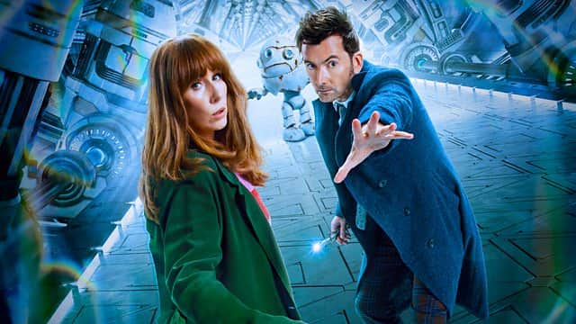 Donna (Catherine Tate) and the Doctor (David Tennant) in the promotional image for "Dr Who: Wild Blue Yonder" (Credit: BBC)