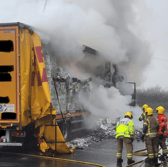 The scene of the lorry fire. Photo: Leominster Fire Station.