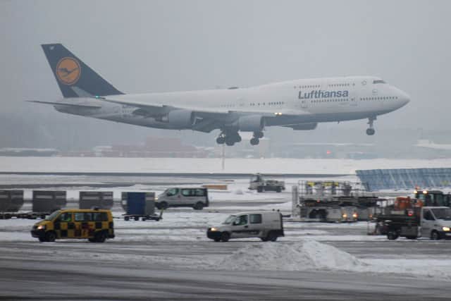 Munich Airport has cancelled all of its flights due to "freezing rain" and severe weather conditions. (Photo: DPA/AFP via Getty Images)