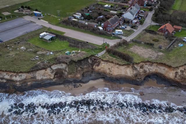 Aerial view of Happisburgh, Norfolk, pictured in February 2023 (SWNS / James Linsell-Clark)