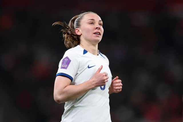 England and Chelsea left back Niamh Charles. Cr. Getty Images.