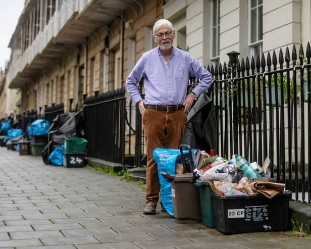 Mike Barton is one of the residents of a Bristol street where rubbish must be seperated into 13 different bags