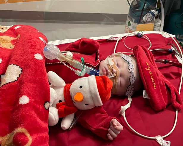 Baby born with heart failure needs a transplant or he could die before Christmas. Picture: Newcastle Hospitals / SWNS