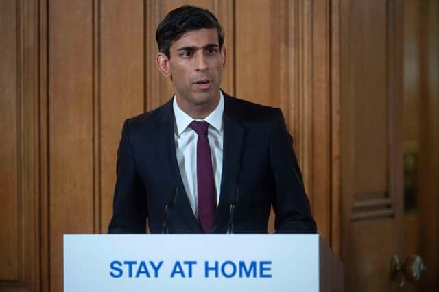 Rishi Sunak gives a press conference as Chancellor during the Covid pandemic. Credit: JULIAN SIMMONDS/POOL/AFP via Getty Images