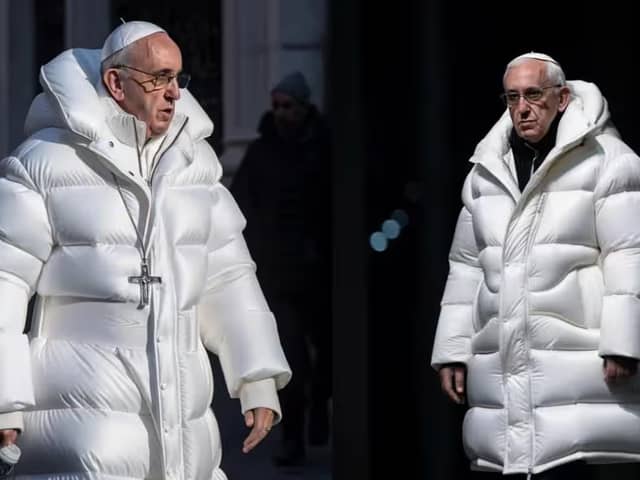 The Pope in a puffer jacket - AI generated (Image: Reddit)