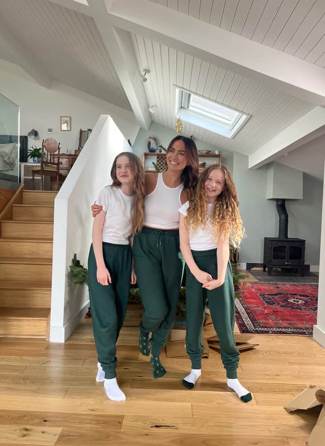 Actress Holly Matthews with her daughters, 12-year-old Brooke Blair (left) and 10-year-old Texas Blair (right). Photo by Holly Matthews.
