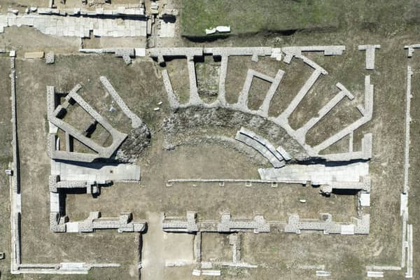 The town's theatre from above. A "backwater" Italian town bucked the decline of the Roman Empire, reveals new research (Alessandro Launaro / SWNS)