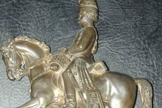 A statuette of a mounted soldier that was also stolen from Royal Lancers & Nottinghamshire Yeomanry Museum