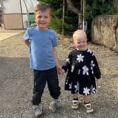 Milo Woolard, five, braved the clippers to support his two-year-old sister, Zella, when she was diagnosed with neuroblastoma. Pictures: JustGiving / SWNS