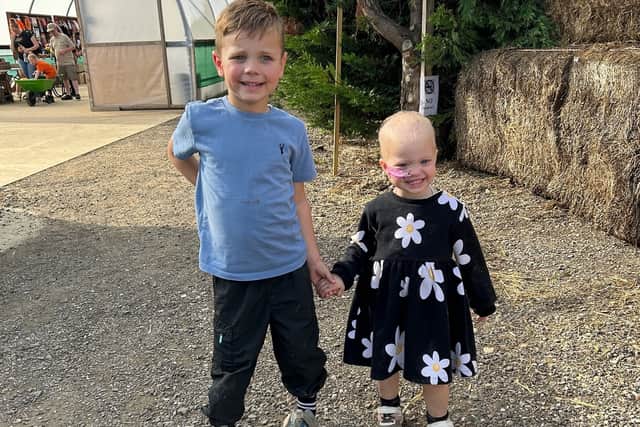 Milo Woolard, five, braved the clippers to support his two-year-old sister, Zella, when she was diagnosed with neuroblastoma. Pictures: JustGiving / SWNS