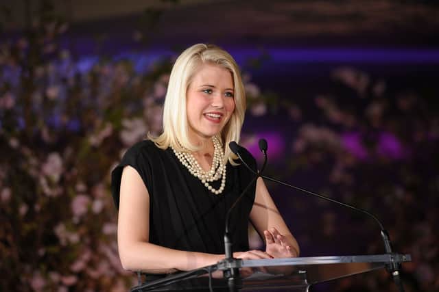 Elizabeth Smart addresses the audience during the 2nd Annual Diller-von Furstenberg Awards at United Nations on March 11, 2011 in New York City