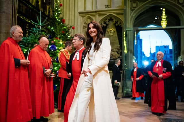 Catherine, Princess of Wales during the Royal Carols - Together At Christmas service at Westminster Abbey on December 8, 2023 (Aaron Chown - Pool/Getty Images)