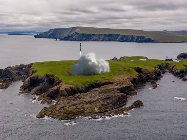 An illustration of what vertical rocket launches in Scotland could look like (SaxaVord)