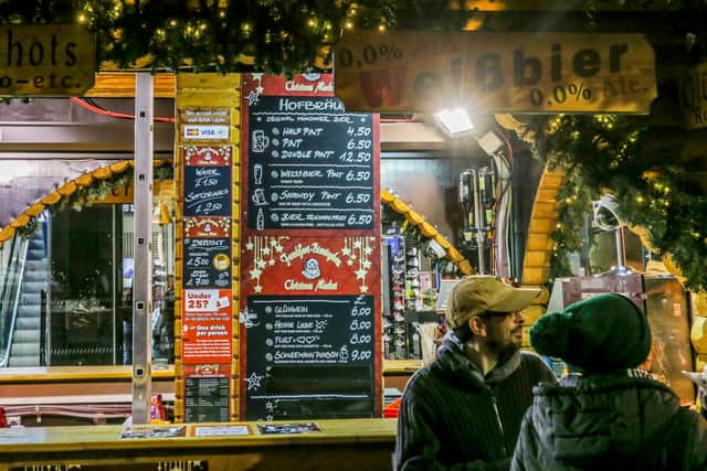 A food stall at Birmingham's German Christmas Market (Joseph Walshe / SWNS)