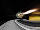 An artist rendering of the Cassini spacecraft entering orbit around Saturn. (Image: NASA)