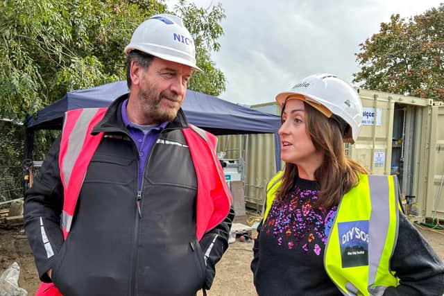 Nick Knowles and Natalie Cassidy on DIY SOS EastEnders special