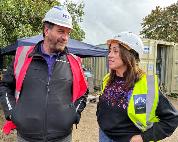 Nick Knowles and Natalie Cassidy on DIY SOS EastEnders special