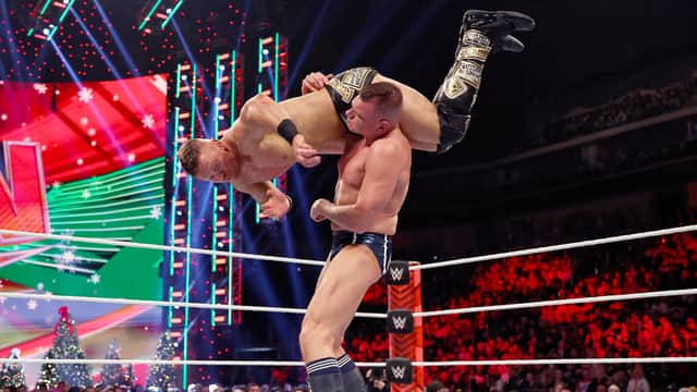 Gunther defended his WWE Intercontinental Championship against The Miz in the latest episode of WWE Raw - with a caveat in place should The Miz fail in his bid to once again become champion (Credit: WWE)