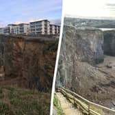 A Cornwall cliff fall caused "whole houses to shake" at a site where developers were planning on building luxury homes (SWNS)