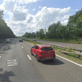 Three lanes of the M4 westbound between junction 13 and 14 have been closed after a lorry crash spilled diesel over the surface. Picture: Google Maps