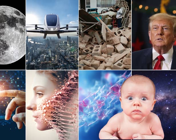 Old Moore’s Almanac 2024 predictions include advancements in AI, an assisination warning for Donald Trump and a huge decline in birth rates. Composite image by NationalWorld/Kim Mogg.