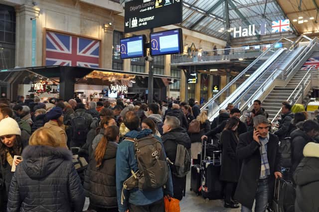 Festive travel between the UK and France on the Eurostar has been halted due to unexpected strikes. Picture: AFP via Getty Images