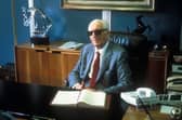 Enzo Ferrari sits in his office in 1985 (Photo: Grand Prix Photo/Getty Images)