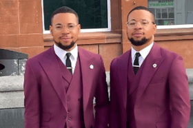 Peter and Paul Odigie, the identical twins who have gone viral on TikTok by sharing videos of them dancing together. Photo by TikTok.