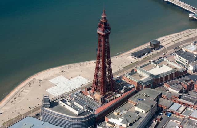 Blackpool Tower is currently engulfed in flames as firefighters battle the blaze. (Credit: Getty Images)