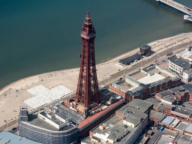 Blackpool Tower is currently engulfed in flames as firefighters battle the blaze. (Credit: Getty Images)