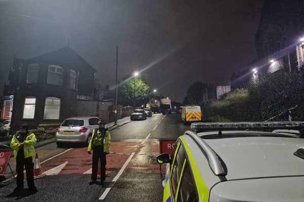 A man died and other people were injured when a car ploughed into a crowd in a street in Burngreave, Sheffield