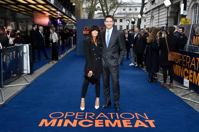 Claudia Winkleman and Kris Thykier at the premiere of his film Operation Mincemeat