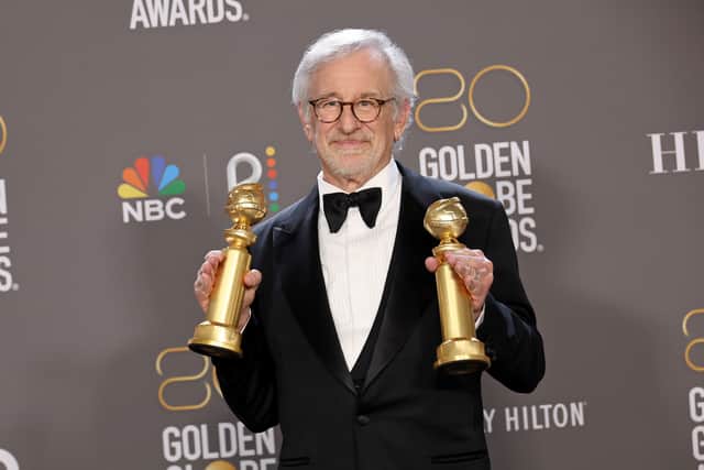 Steven Spielberg, winner of Best Director - Motion Picture and Best Picture - Drama for "The Fabelmans", poses in the press room during the 80th Annual Golden Globe Awards at The Beverly Hilton on January 10, 2023 in Beverly Hills, California. (Photo by Amy Sussman/Getty Images)