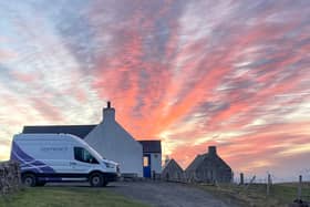 A communications firm has deployed "world first engineering" as part of its efforts of connect residents on a remote Scottish island with "life-changing ultrafast broadband" (Image: Openreach/PA)