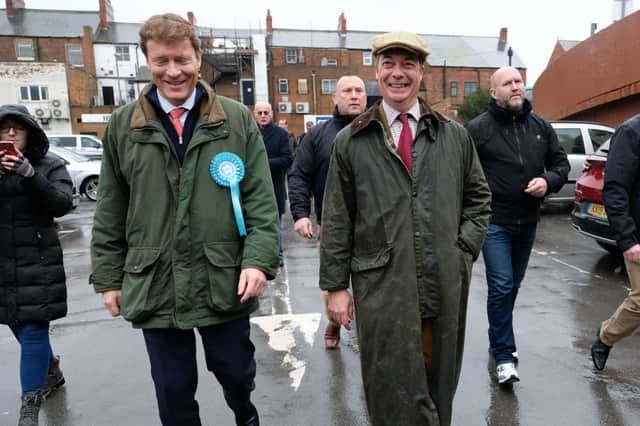 Richard Tice, left, with Nigel Farage during the Hartlepool by-election in 2019. Credit: Getty