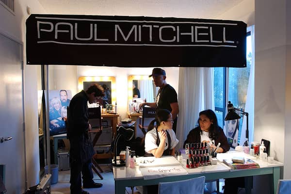 Angus Mitchell, the son of the late legendary hairstylist Paul Mitchell, has been found dead at 53. Pictured is the Paul Mitchell hair salon at the Rock the Vote Style Suite at the Mondrian Hotel. Picture: Amanda Edwards/Getty Images