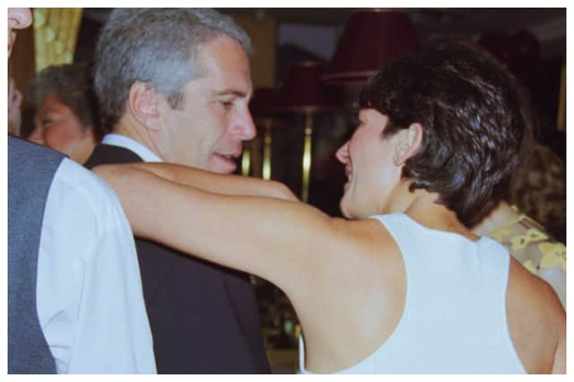 American financier Jeffrey Epstein and British socialite Ghislaine Maxwell attend a birthday party for Michael Caine at The Canteen restaurant in Chelsea, London, 17th June 1997
