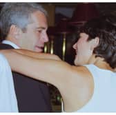 American financier Jeffrey Epstein and British socialite Ghislaine Maxwell attend a birthday party for Michael Caine at The Canteen restaurant in Chelsea, London, 17th June 1997