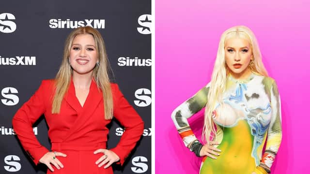A look at how Kelly Clarkson and Christina Aguilera transformed their bodies. Picture: Getty