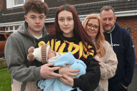 Freddie's mum Chloe Bennett and dad Jamie Smith with grandparents: Julie and Dave Bate. They are all living under one two bedroom roof along with Jamie's brother in a two bedroomed house in Kingswinford