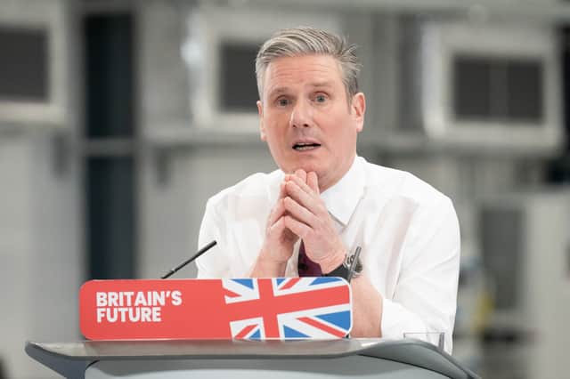 Keir Starmer gives his first speech of 2024. Credit: Stefan Rousseau/PA Wire