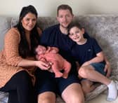 Amber Cutts, Lee Clayton, Archie and baby Orla. (Picture: Irwin Mitchell/SWNS)