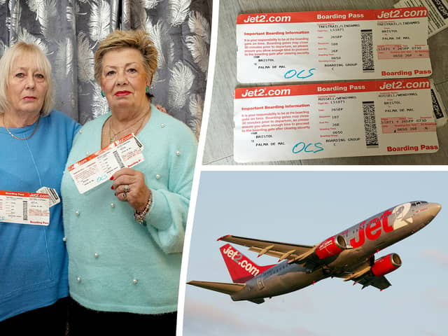 Linda Trestrail, 69, and Wendy Russell, 71, say they were victims of a mix-up that ruined their holiday when they were put on a plane to Menorca instead of Majorca Picture: SWNS