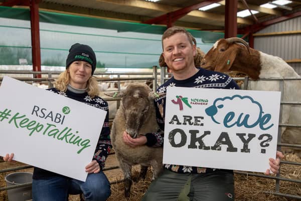 RSABI chief executive Carol McLaren and farm manager Ben Best say Fiona, centre, has raised more than £11,000 for the charity (Photo: Dalscone Farm / SWNS)