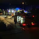 Police and fire crews near the scene at the estuary in Lytham before dawn on Tuesday (January 9).