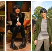 Claudia Winkleman's wardrobe on BBC's The Traitors has attracted a lot of attention. Photographs courtesy of the BBC